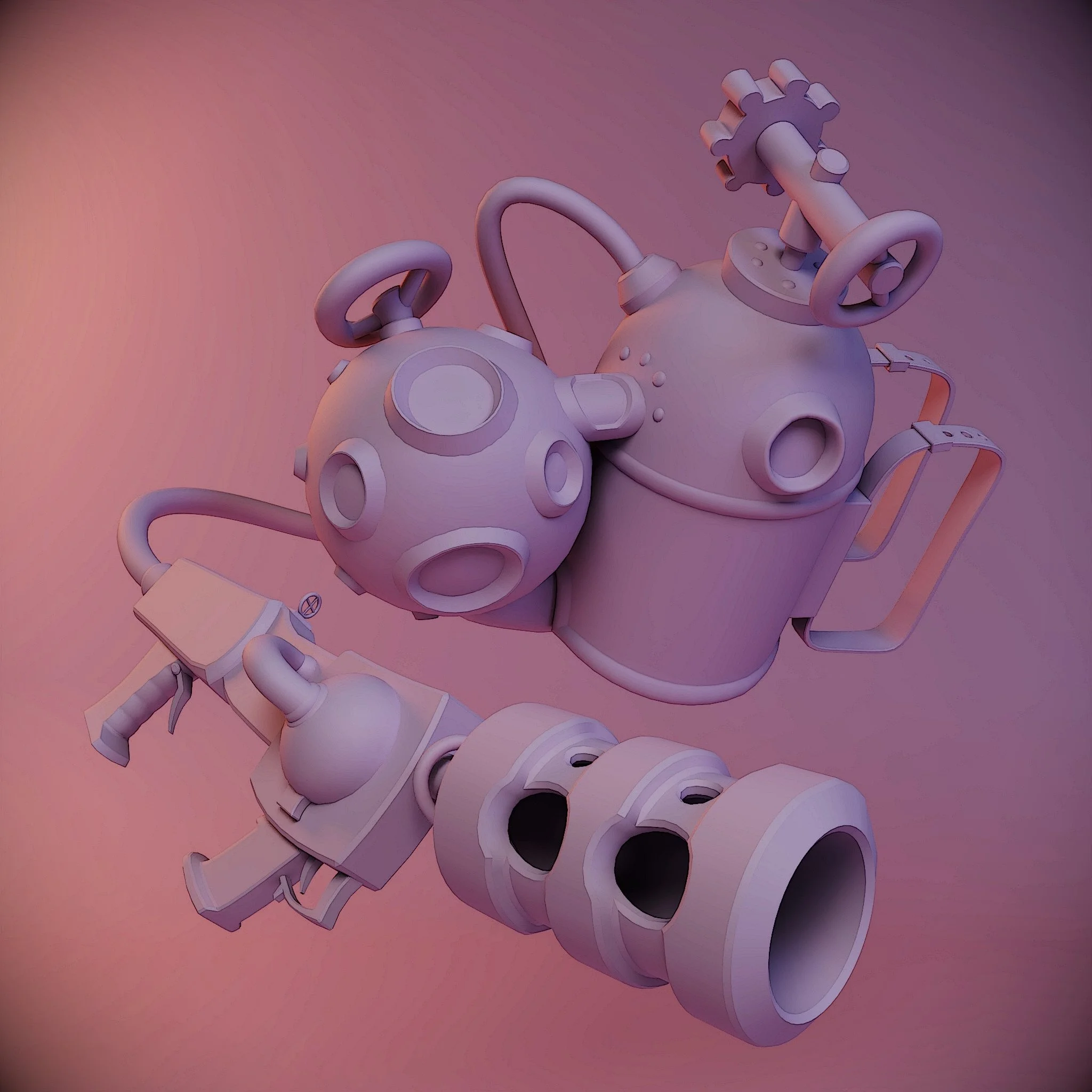 Toxin Sprayer - Clay render