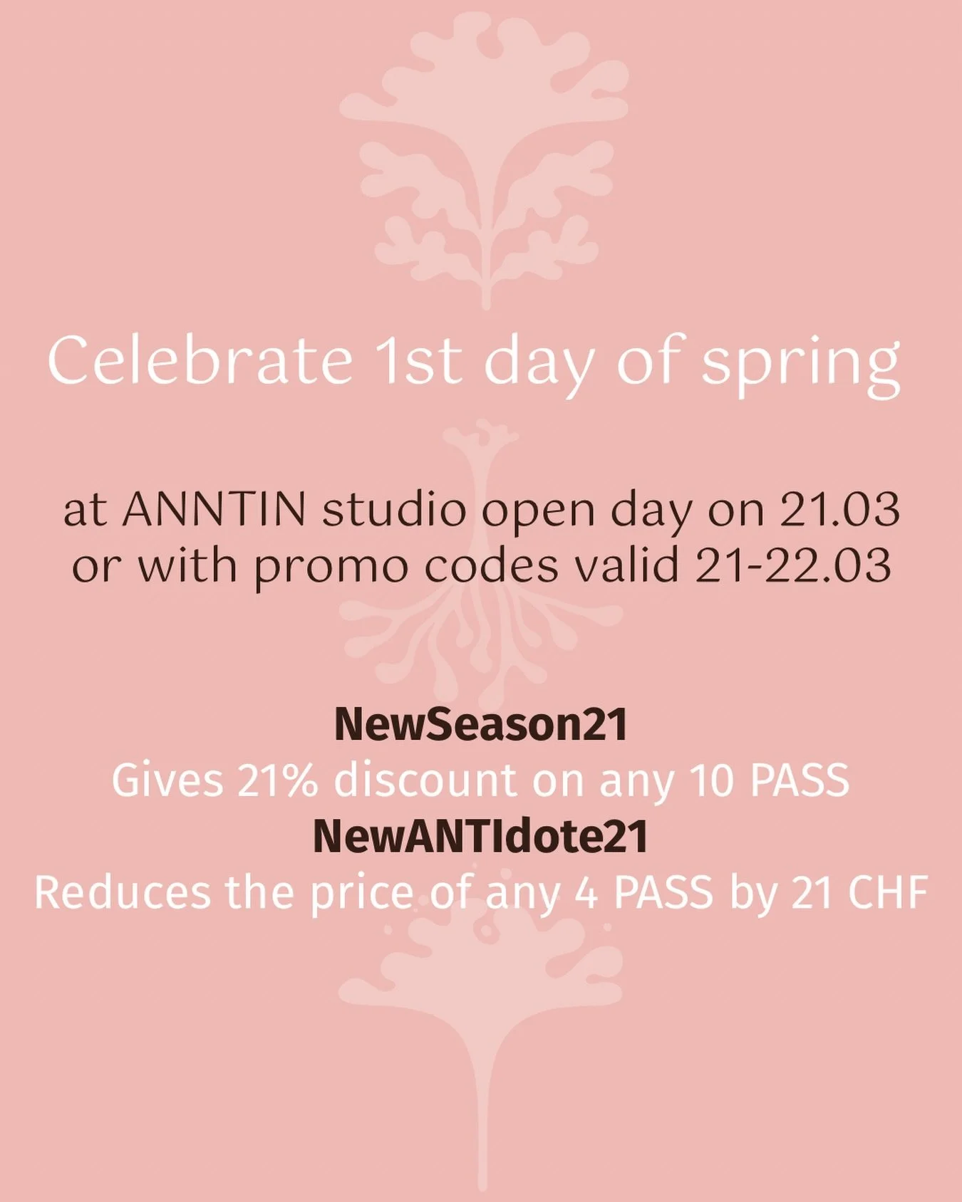 We want to help you refresh your movement routine and find your new ANTIdote for new season with these limited-time discounts! 🌸
Use our special promo codes valid only from March 21st to 22nd to invest in your wellbeing. Apply NewSeason21 for a 21% 