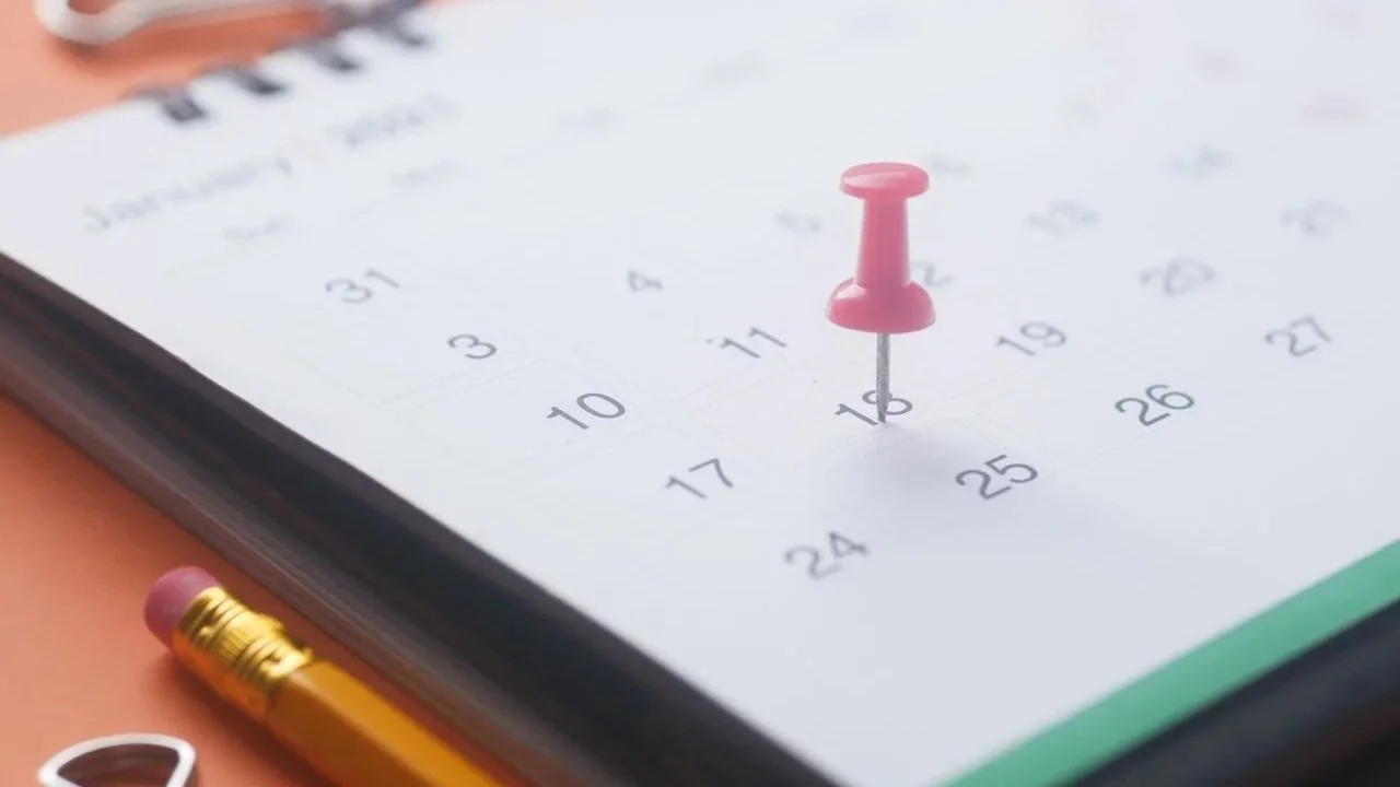 Calendar marked with an upcoming appointment date