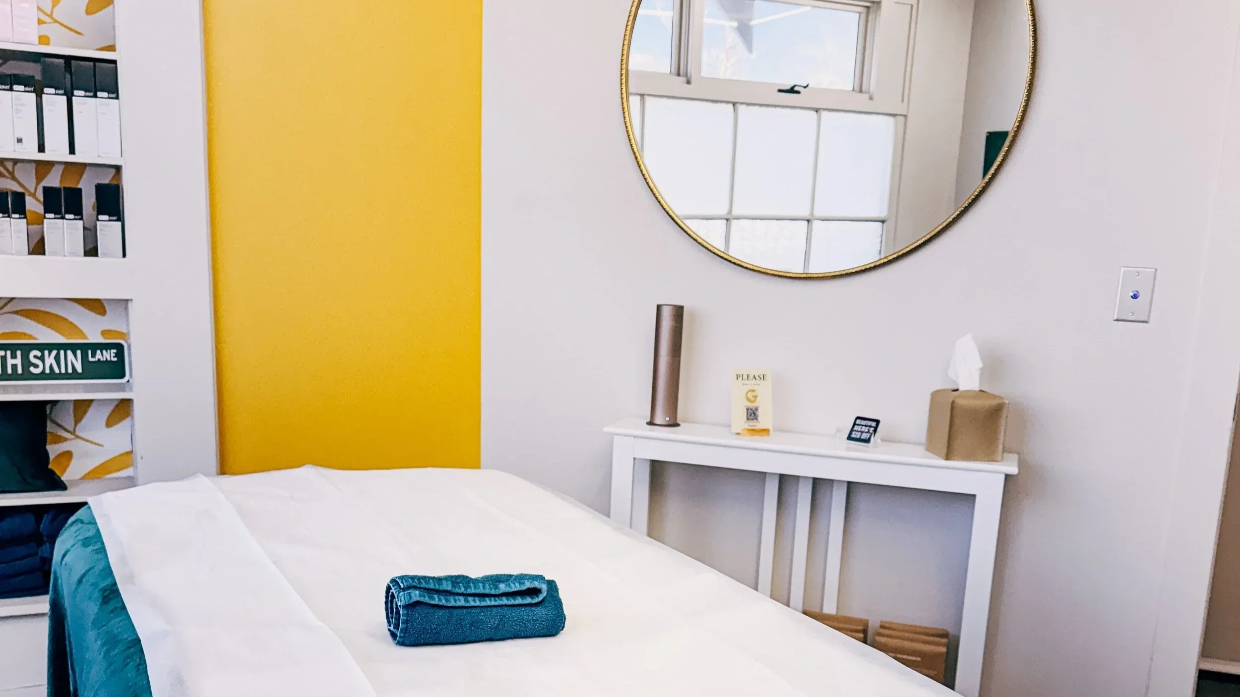 Private waxing studio treatment room at Gold Rush Esthetics in Denver
