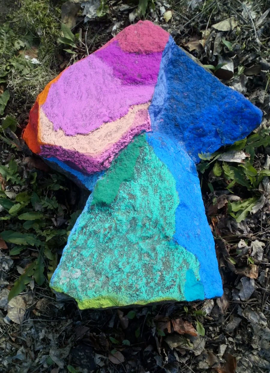 Direction, chalk on rock, 40cm by 50cm