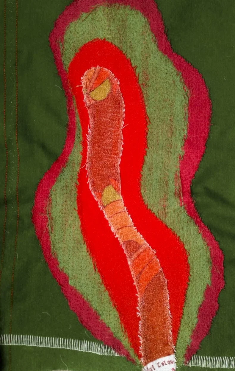 Electric yoni, Fabric collage, A4