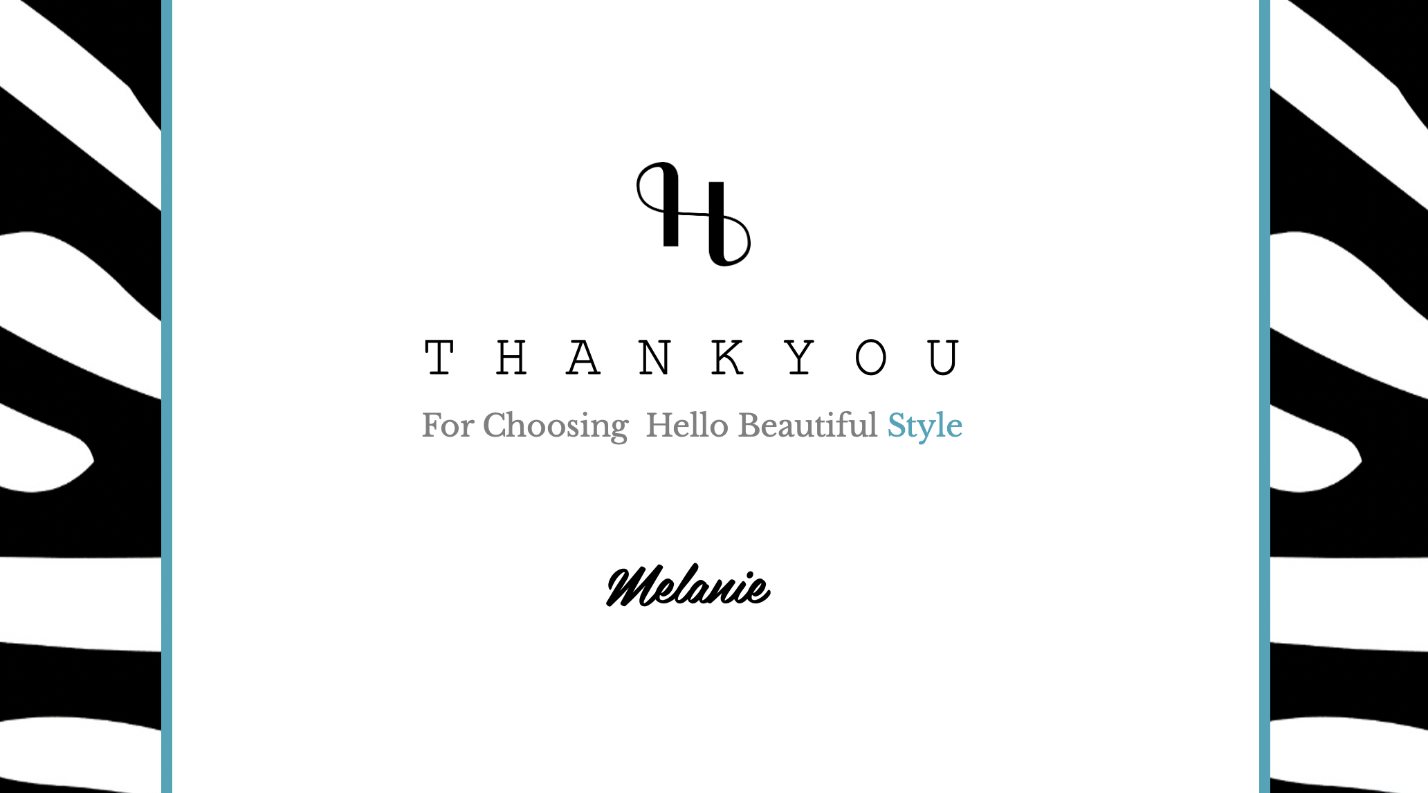 final report thank you slide for hello beautiful style