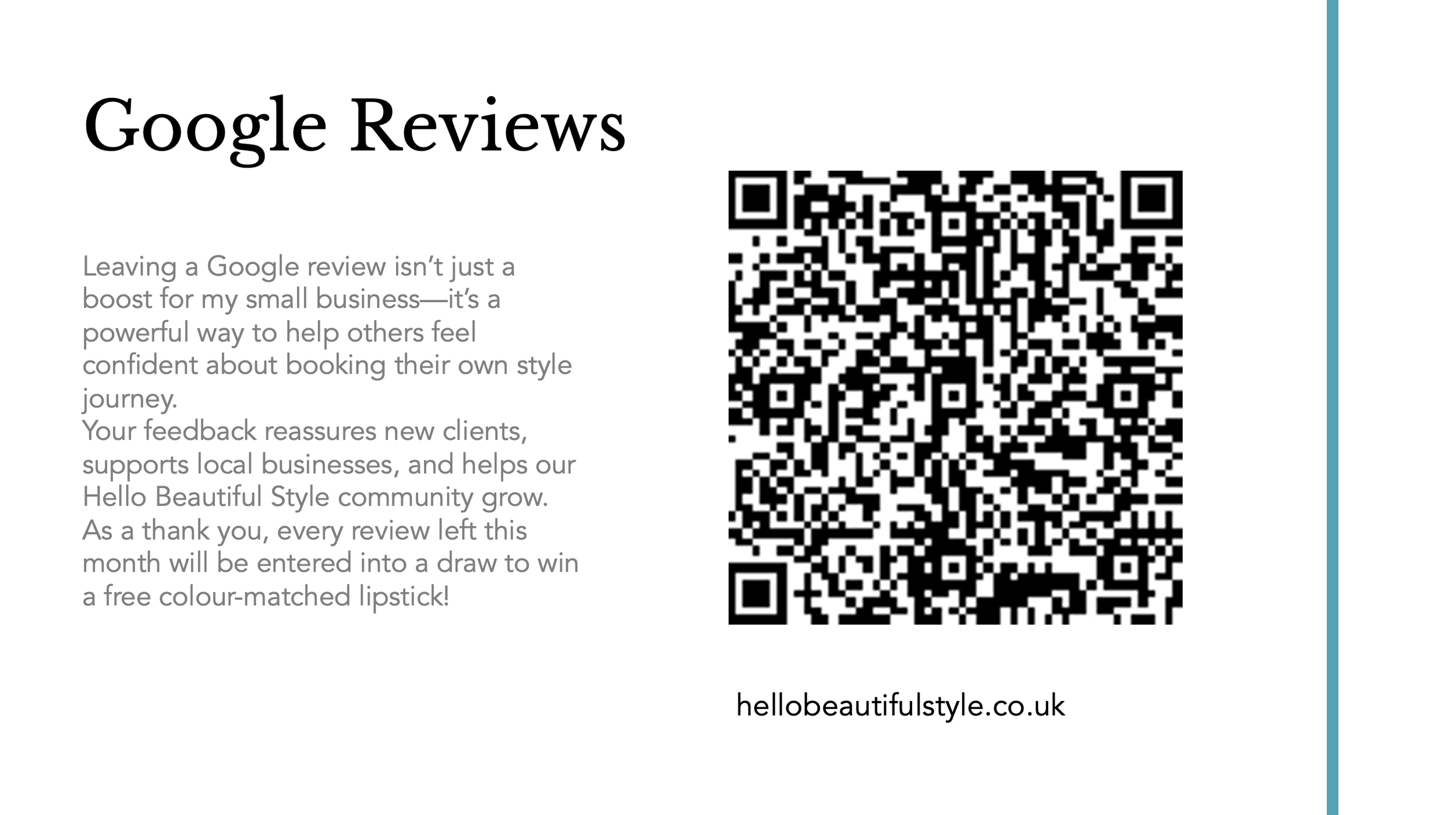 google review slide hello beutiful
