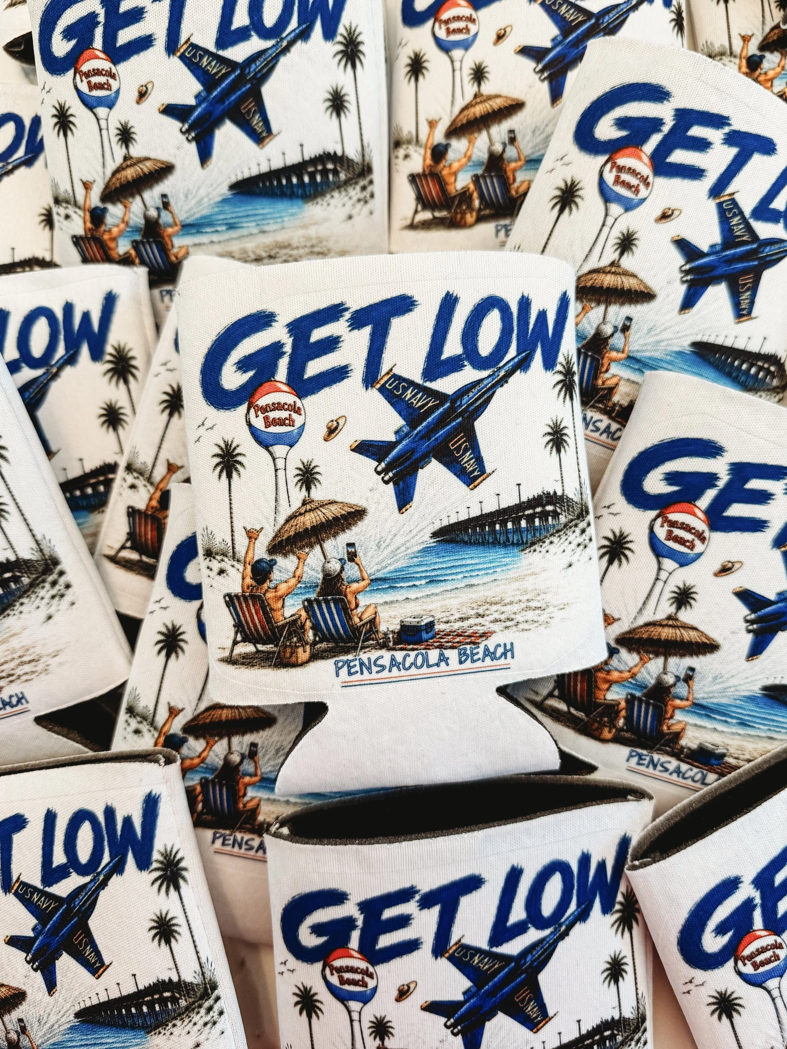 GET LOW U.S. Navy Blue Angel Koozie Can Cooler