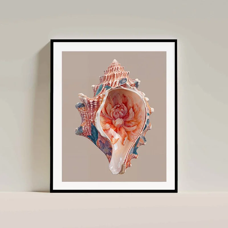 Charlie Moon Art - Conch Shell Fine Art Print, artwork, hahnemuhle, interior art - 3  interior.jpg
