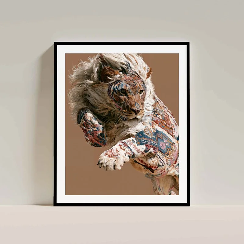 Charlie Moon Art - Into The Wild Series - Lion - framed.jpg