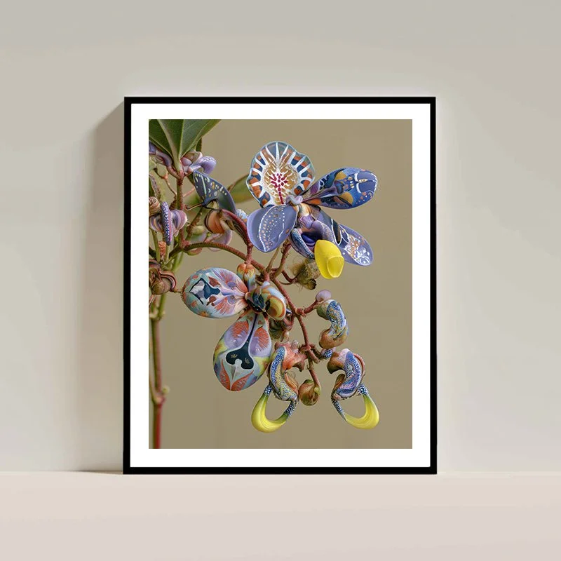 Hidden Botanica - art print high quality HD, Modern Art - charlie moon - Aurevia -framed.jpg