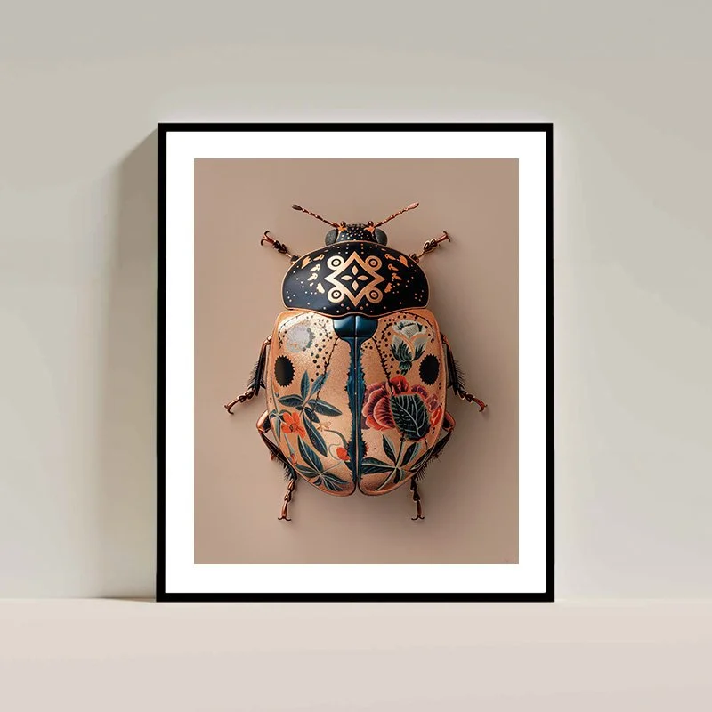 Copper and Rose Gold Ladybug - fine art print - charlie moon 2a.jpg