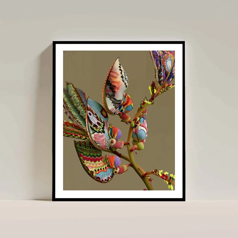 Hidden Botanica - art print high quality HD, Modern Art - charlie moon - Tropicana -framed.jpg