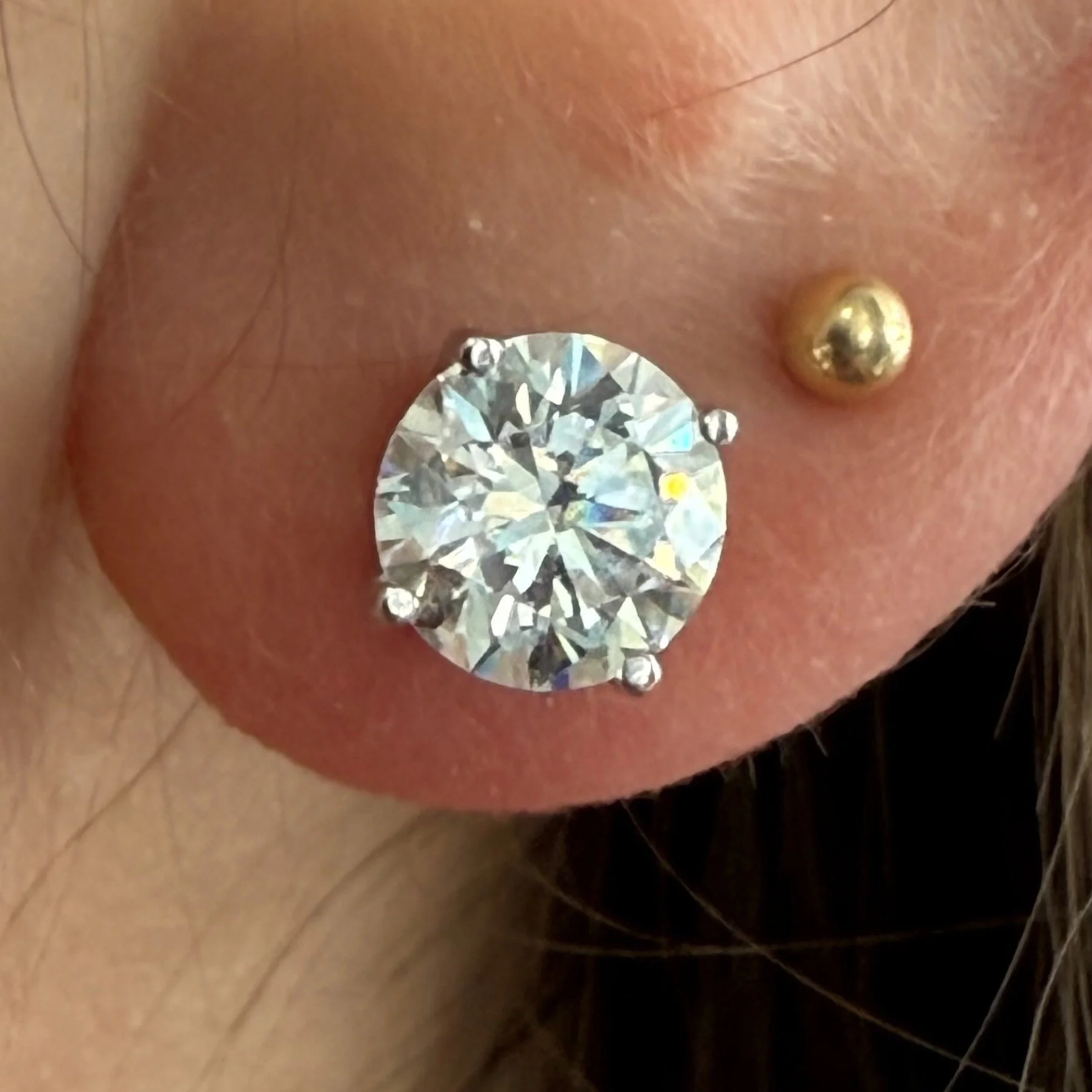 14k White Gold Lab Grown 3CT Diamond Earrings