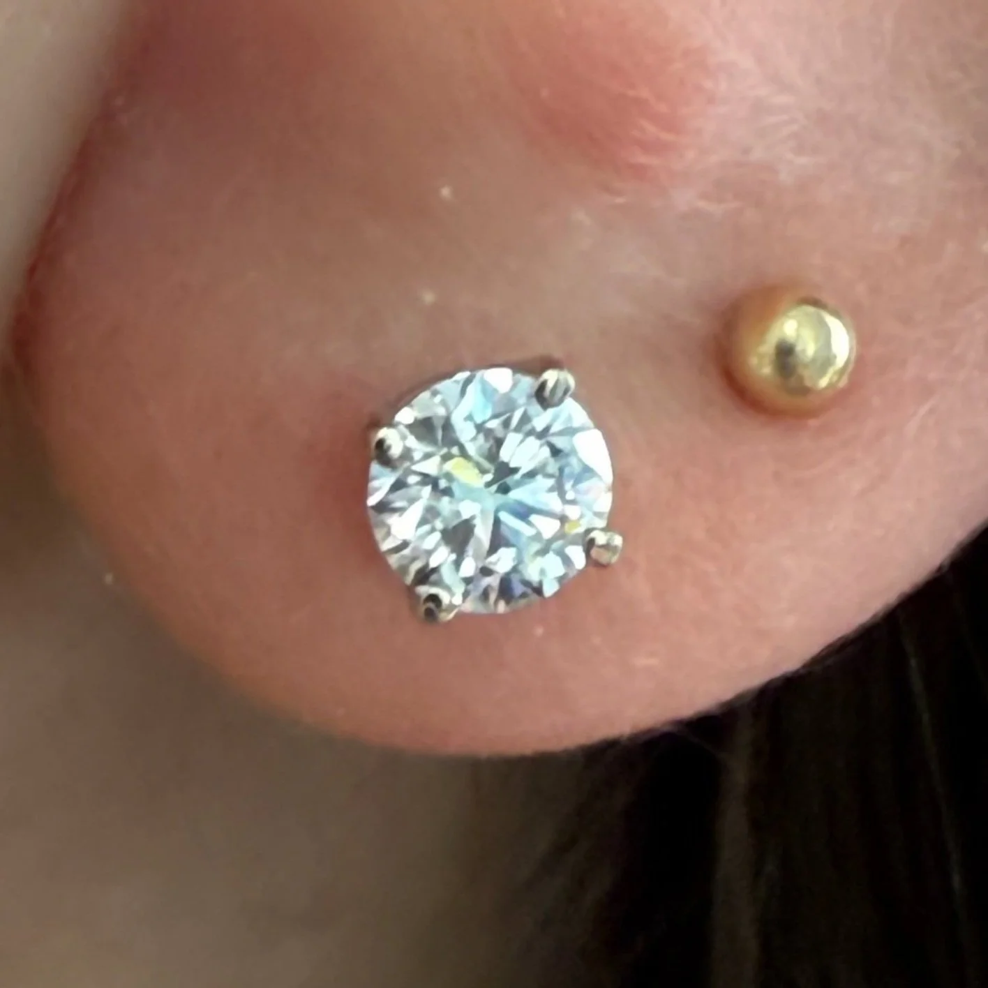 14k White Gold Lab Grown 1CT Diamond Earrings