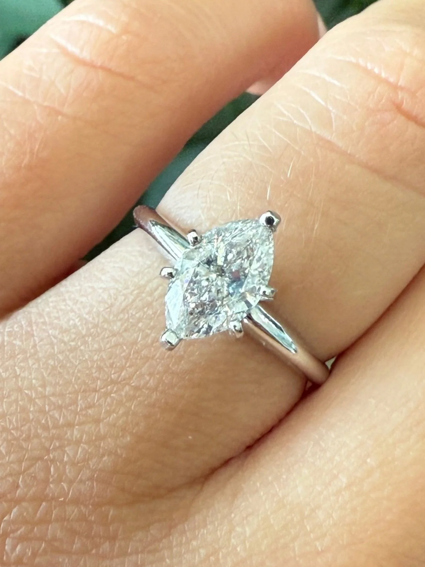 14k White Gold Solitaire 1CT Diamond Ring- Size 6.5