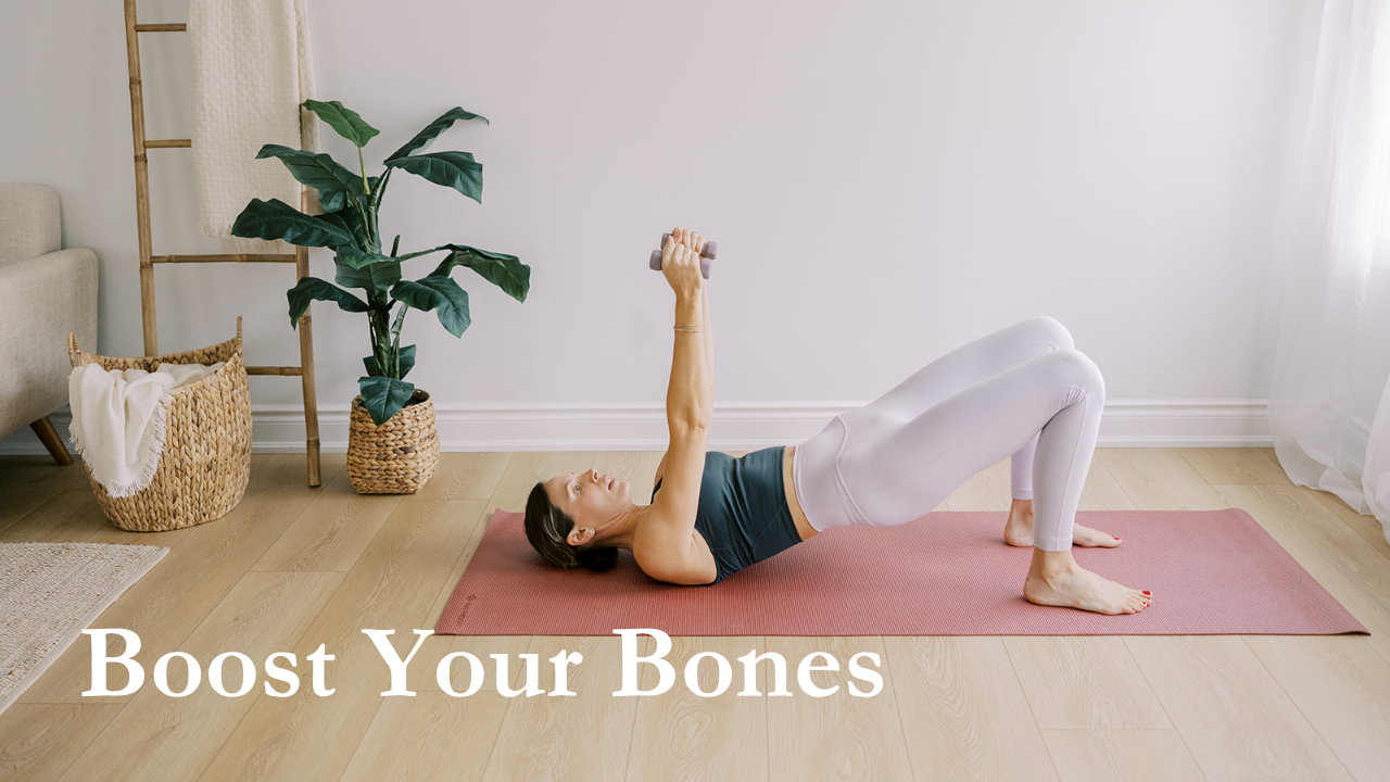 Boost Your Bones: 8 Class series to build bone density using light weights + recipe plan 
