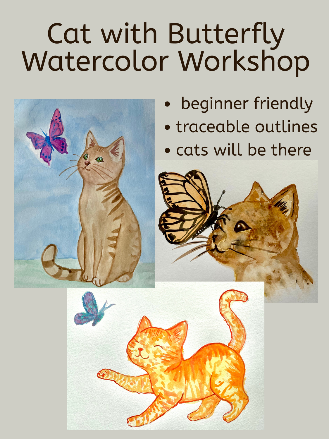 04/18/2026 Cat With Butterfly Watercolor