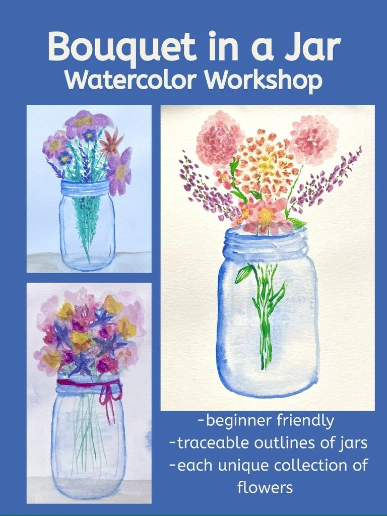 Bouquet In Jar Watercolor Workshop