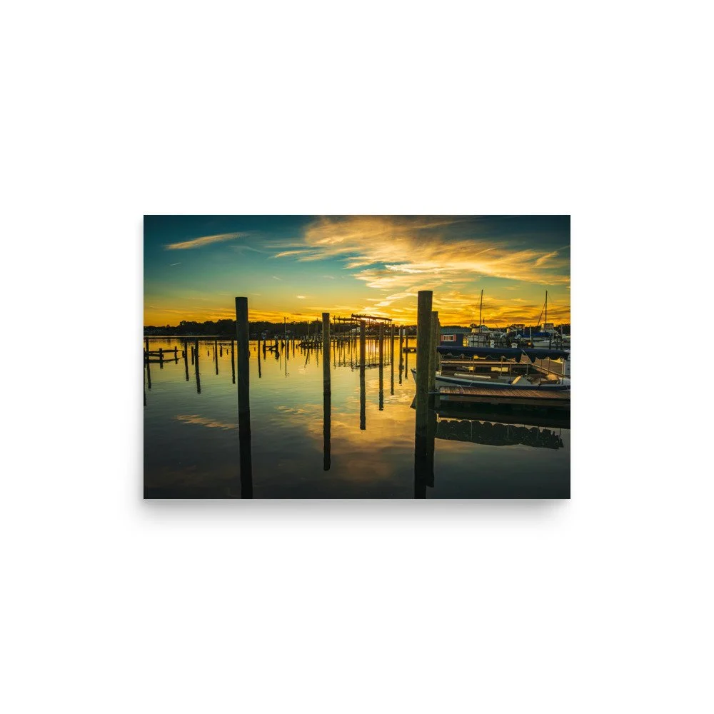 "Marina Golden Hour Glass" Premium Luster Print