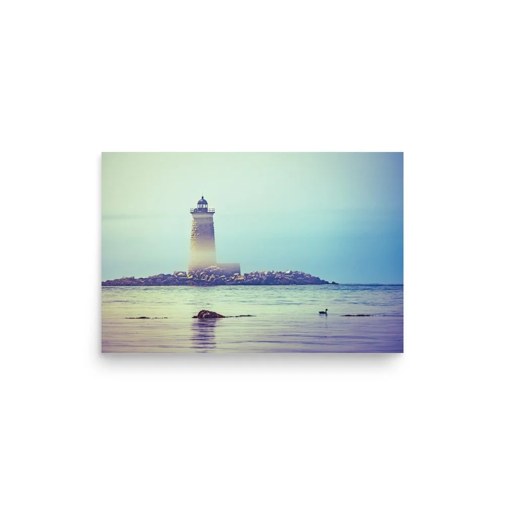 "Fogbound at Whaleback Light" Enhanced Matte Print