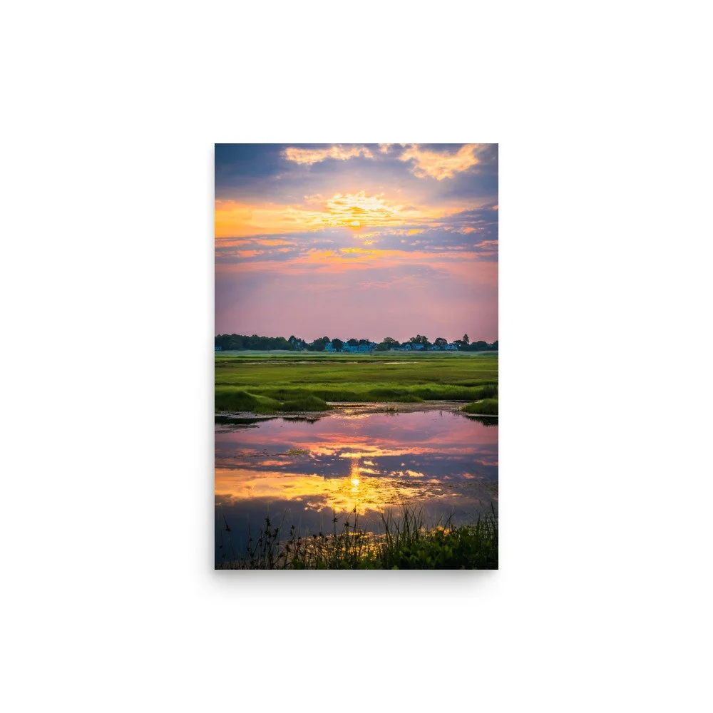 Sunrise Reflections at the Saltmarsh | Premium Luster Print