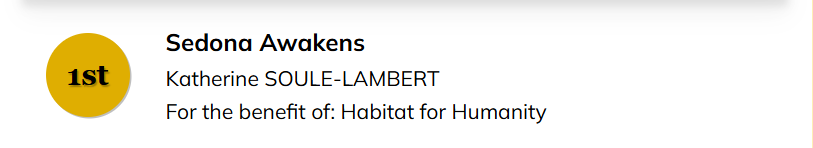 Sedona Awakens event title and creator Katherine Soule-Lambert, supporting Habitat for Humanity.