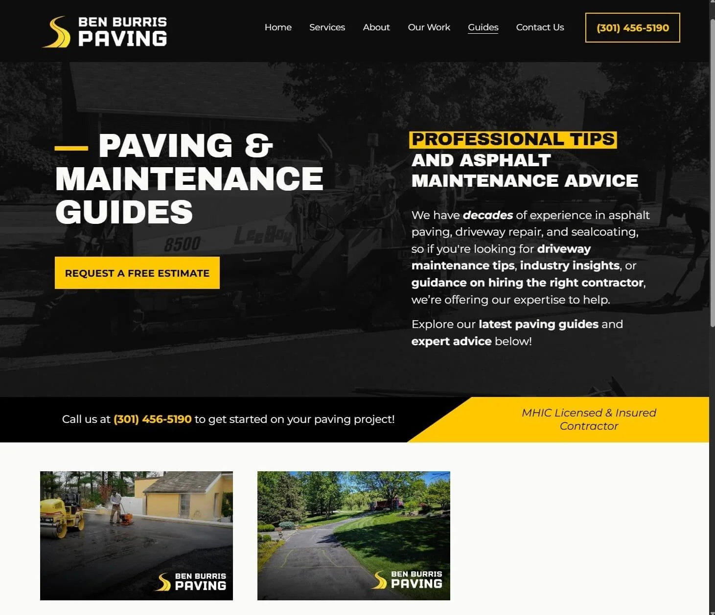 paving website blog page
