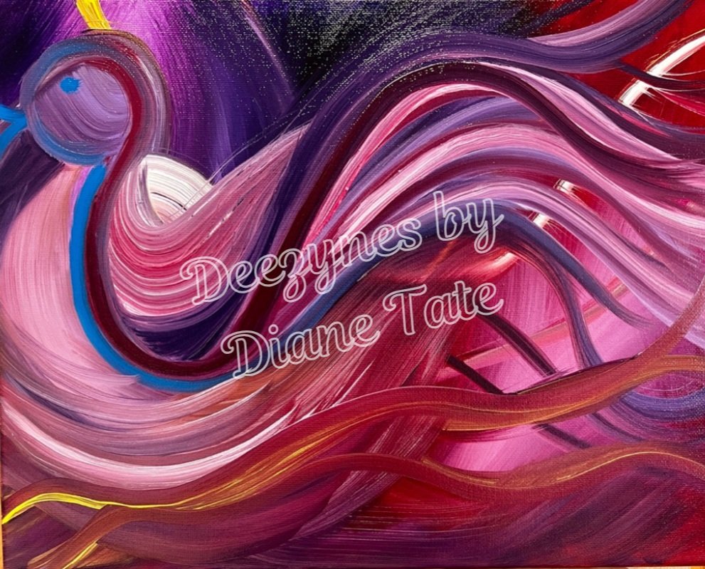Color Me Lucky- Brighten up any space with this abstract, colorful piece. This piece is framed and measures 11" X 14" and is available on Diane's Etsy Shop.