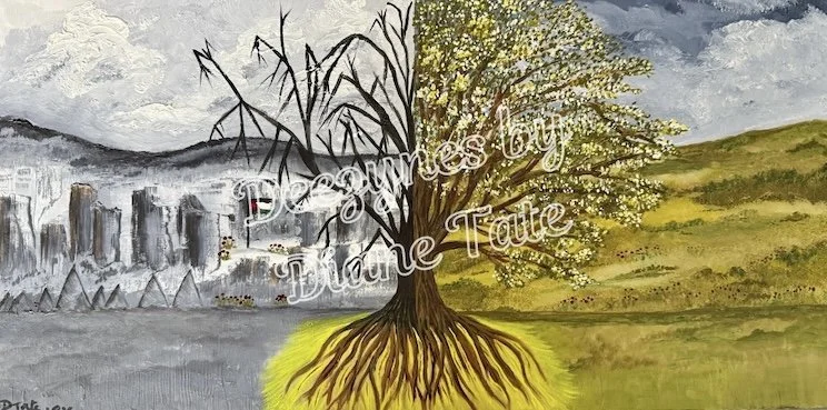 We Are One is an oil painting on canvas board depicting that regardless of whether we are devastated by war or peaceful landscape, the roots of all of us are strong and flourishing. The state of humanity in Palestine is the same as anywhere else in t