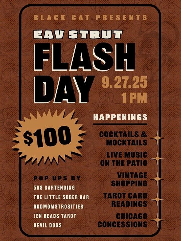 EAV! The Strut is almost here!! Bring your family and come have some fun!! I&rsquo;ll be slangin booze by @blackcatatl for @eavstrut on the 27th starting at 1pm. They&rsquo;re doing $100 flash tattoos and live music! I&rsquo;ll be passing out cocktai