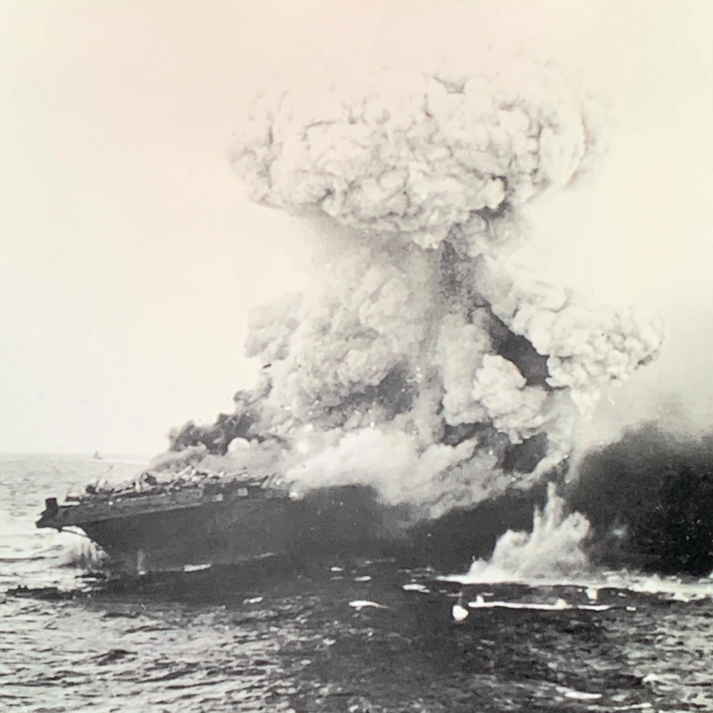 84 years ago today, my Grandfather Warren was on his aircraft carrier, the USS Lexington, when it was torpedoed in the Battle of the Cora Sea. He had to abandon ship from the top deck, where he floated until he got picked up by another navy vessel in