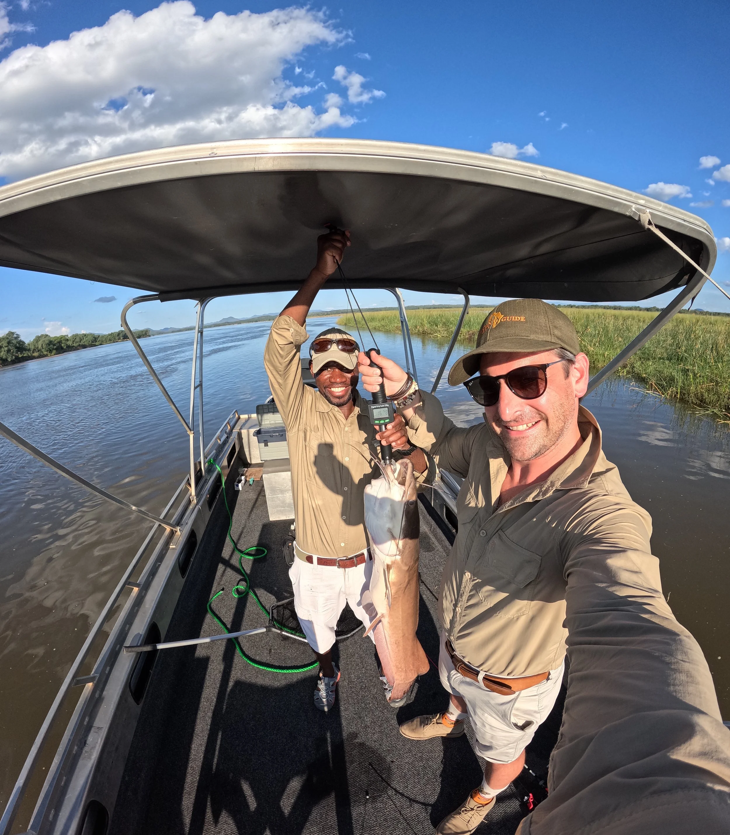 Vundu caught during a fishing activity at Anabezi Camp