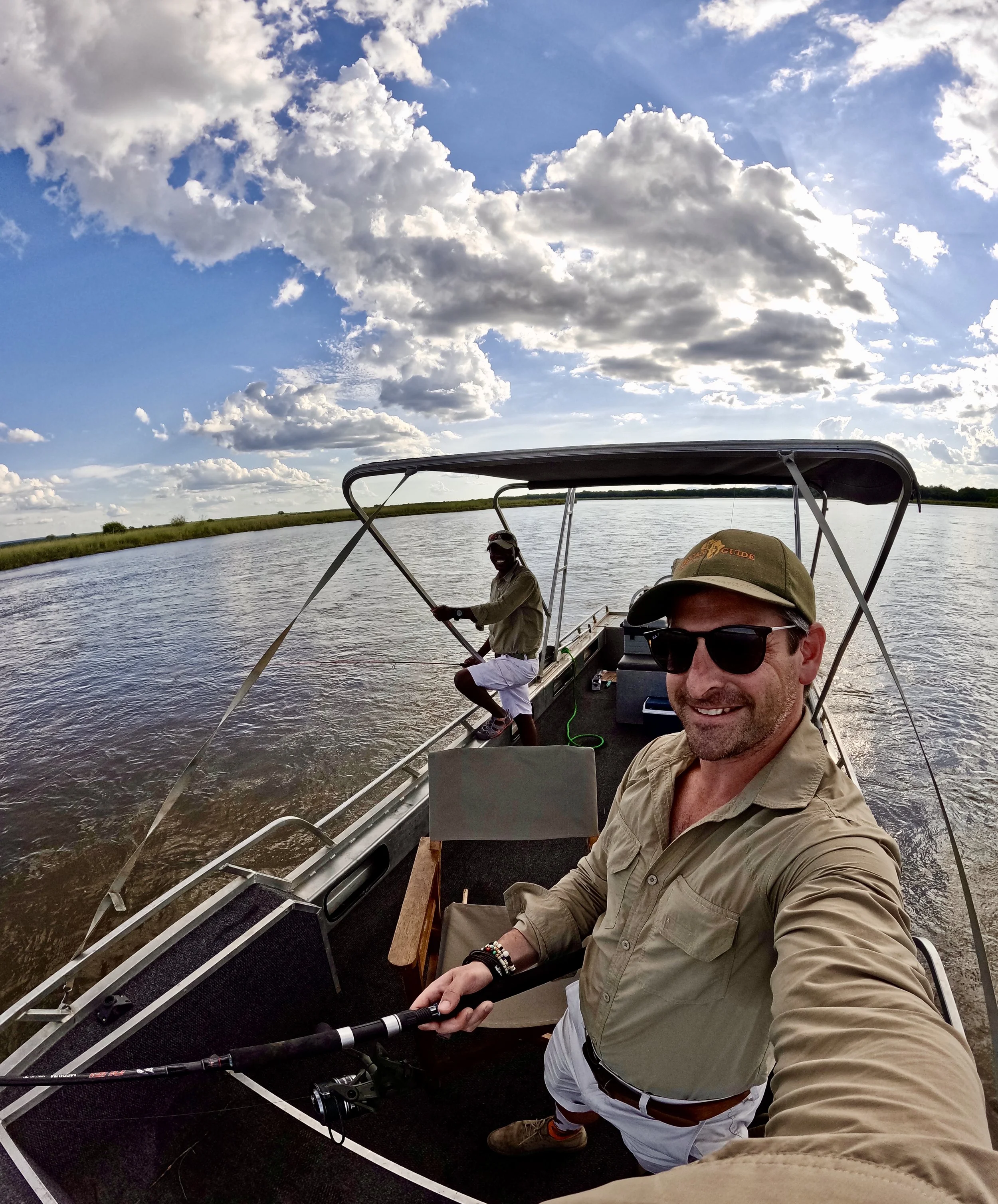 Fishing activity on the Zambezi River from Anabezi Camp