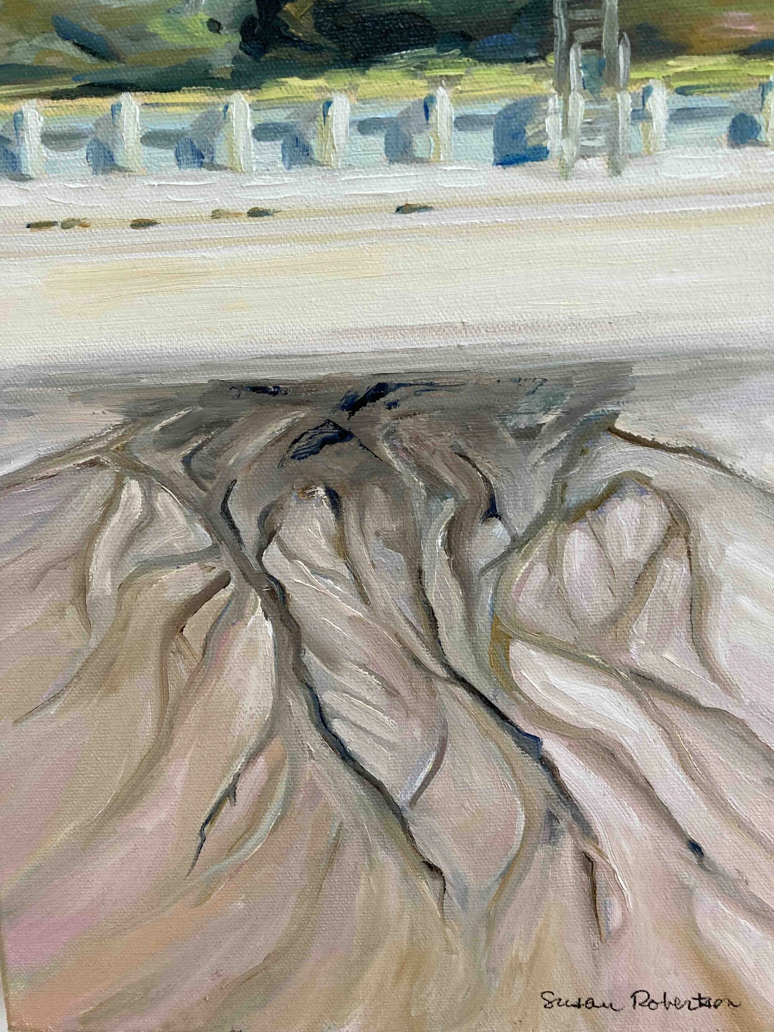 Spring water at low tide #1, 9"x12”, oil on canvas.