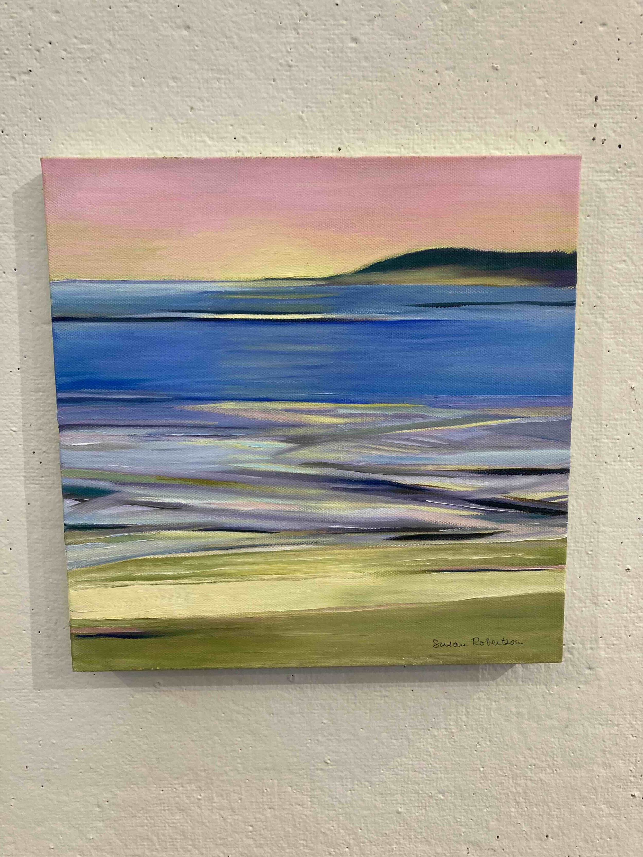 Sunset at Great Island, 12"x12”, oil on canvas.