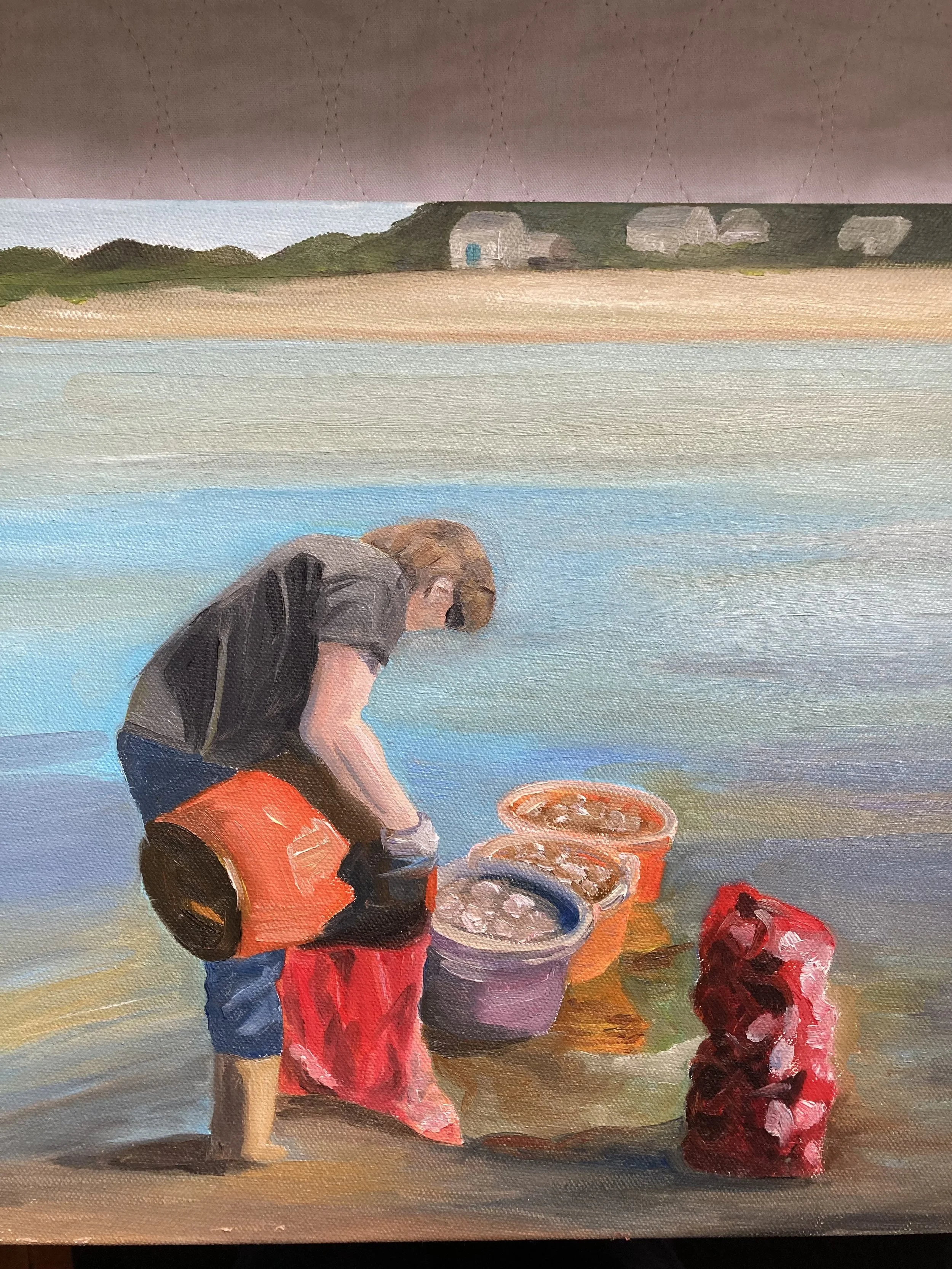 Pat at his grant, 12”x12”, oil on canvas, 2025