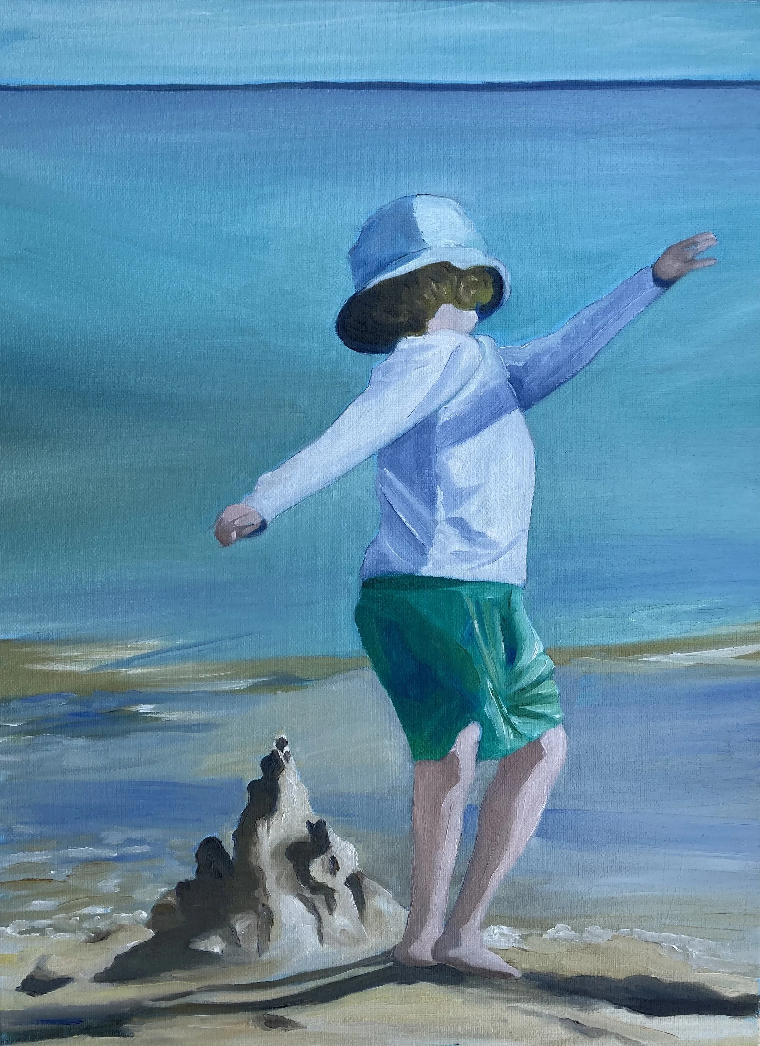 The sand castle dance, 12” x 16”, oil on canvas, 2026.