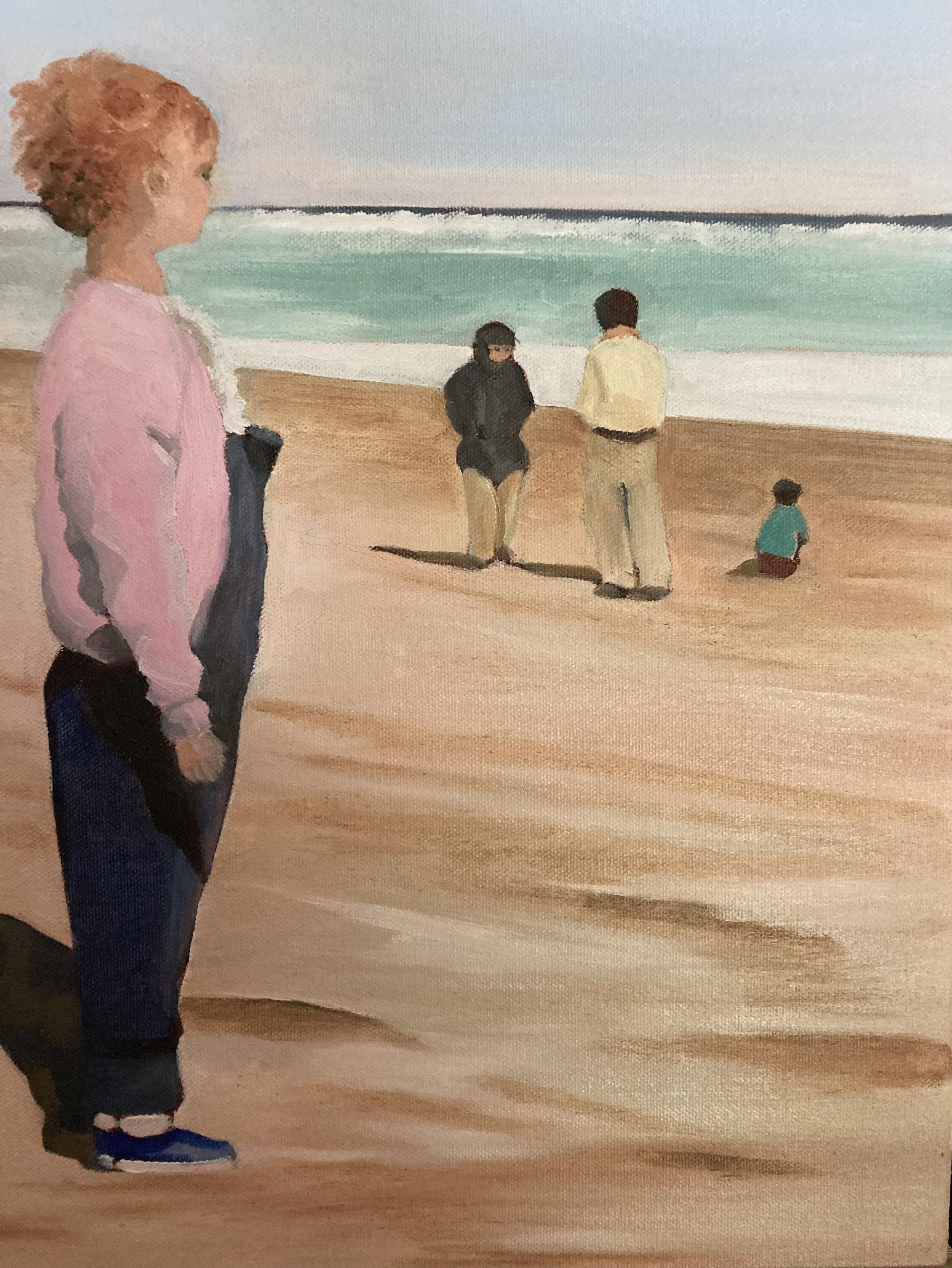 Cynthia at the Back Shore, 12" x 16", oil on canvas, 2026.