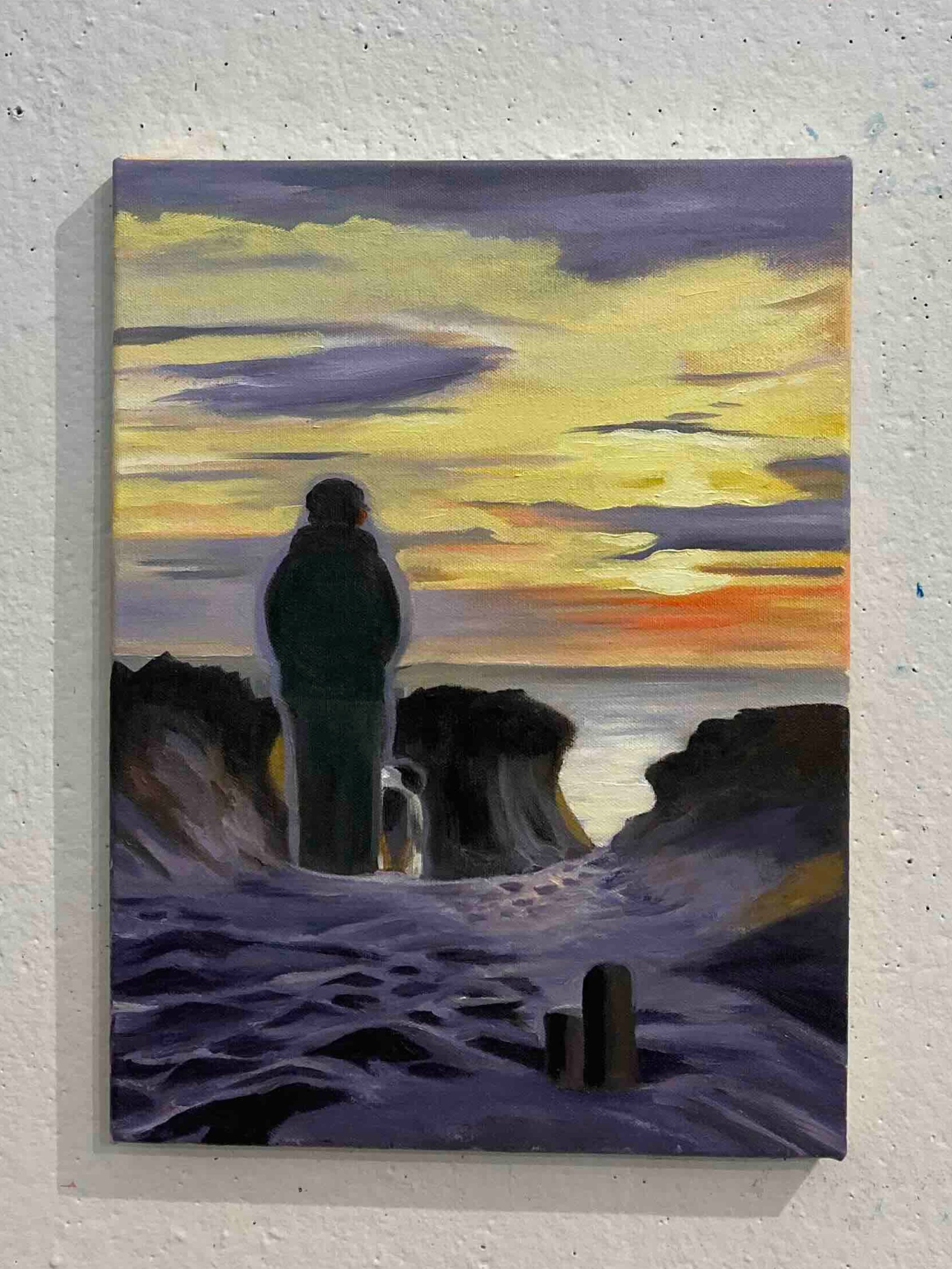 Dusk on the Back Shore, 12"x16", oil on canvas.