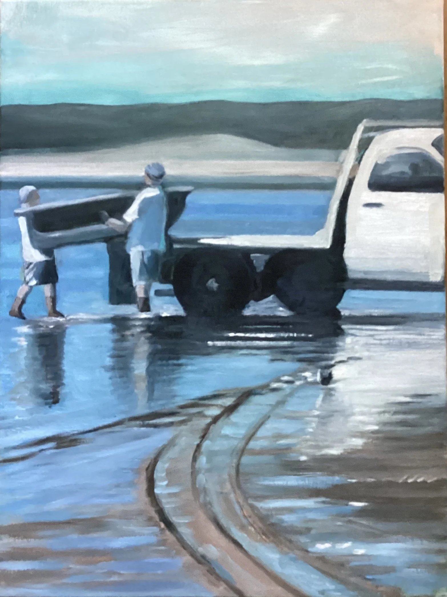 Going to work the grant, 12”x16”, oil on canvas, 2026.