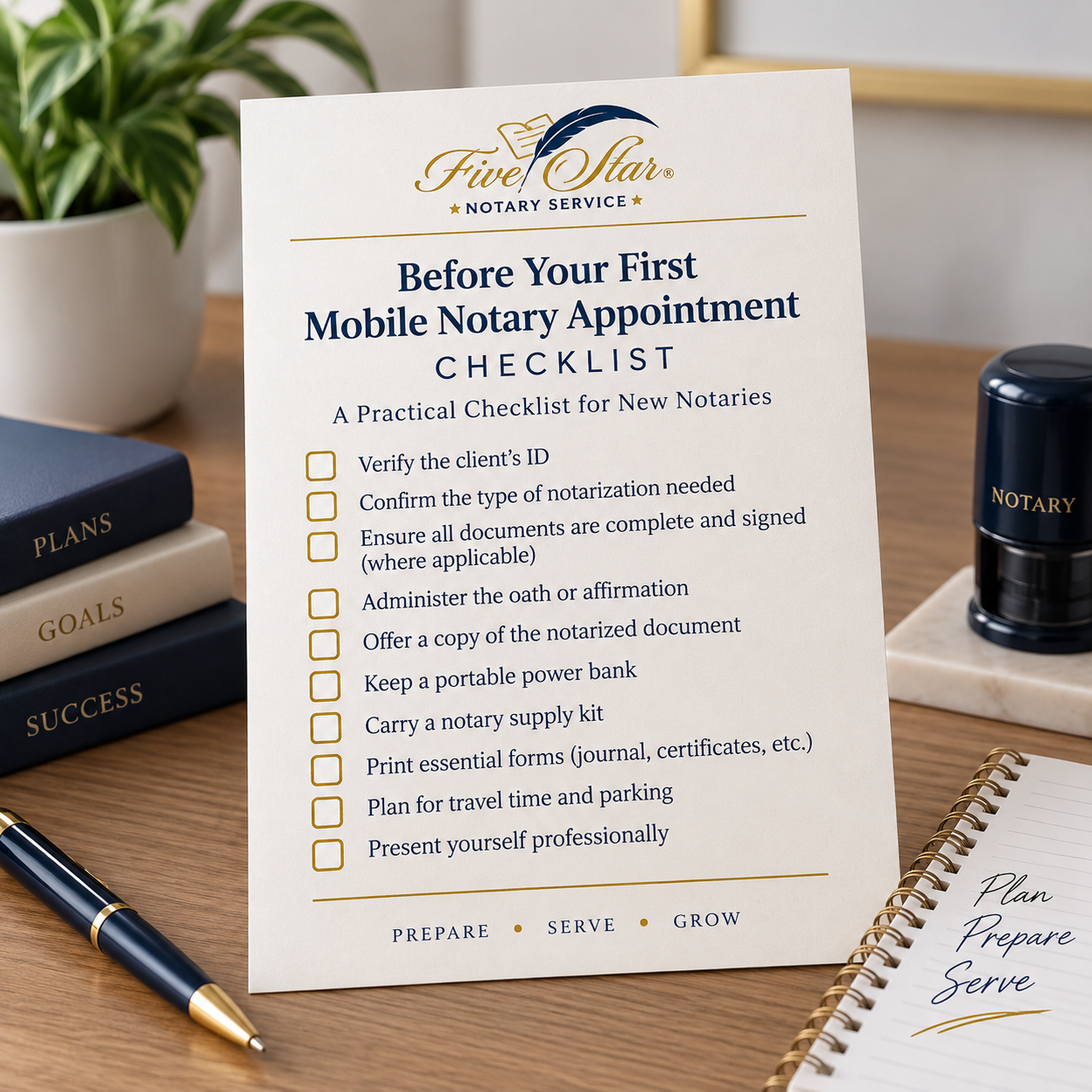 Before Your First Mobile Notary Appointment Checklist