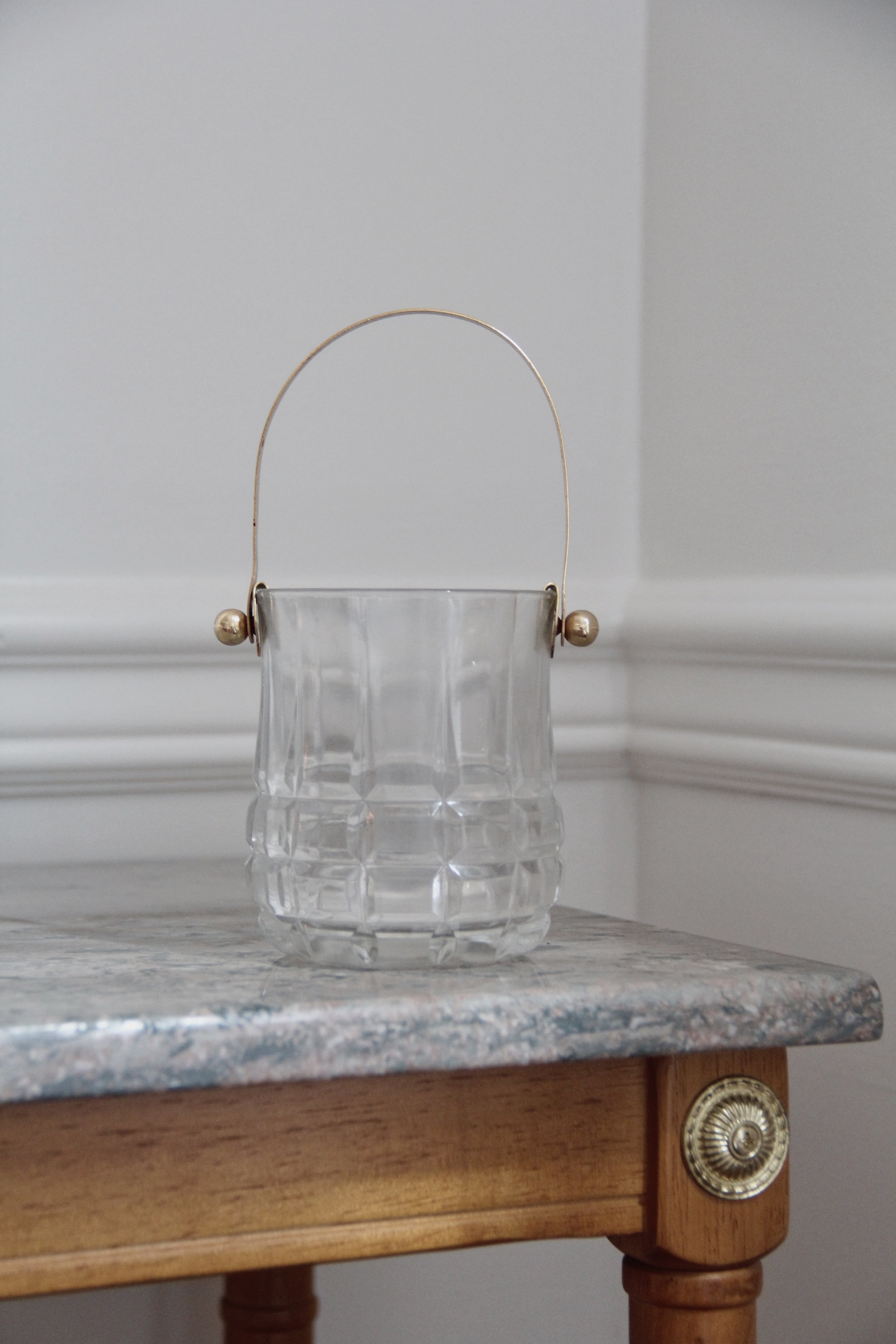 Mini Crystal + Brass Ice Bucket