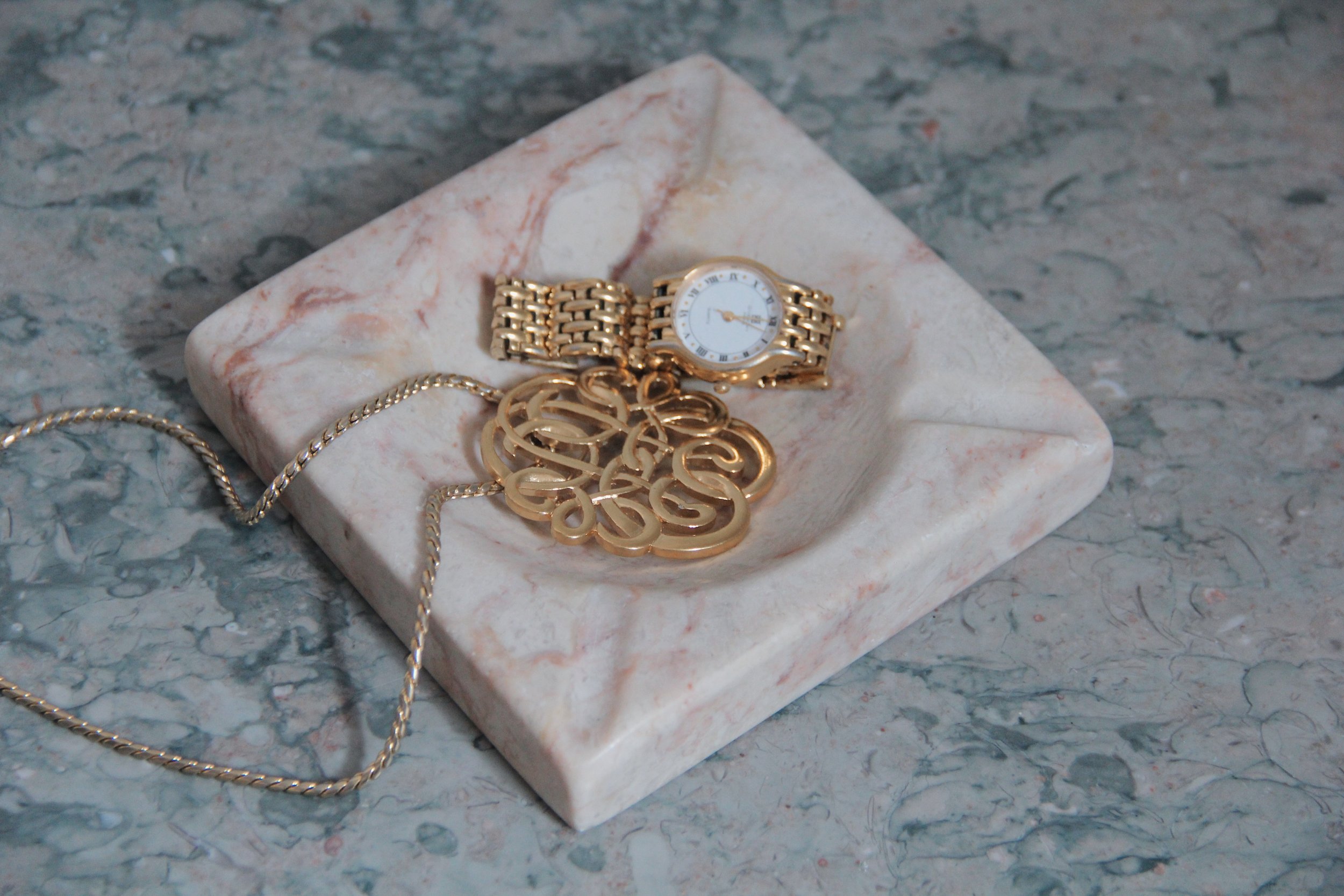 Pink Marble Ash Tray