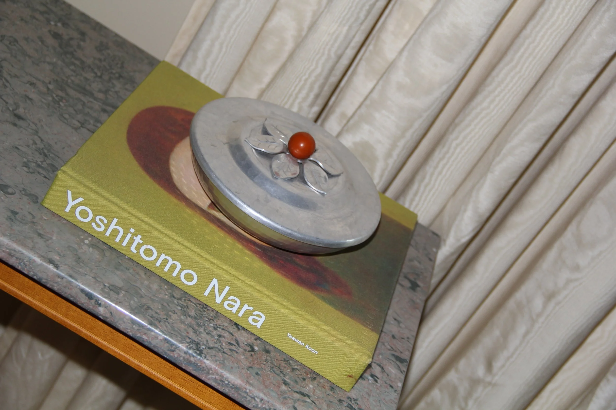 Vintage Tin Bowl with Flower Detail