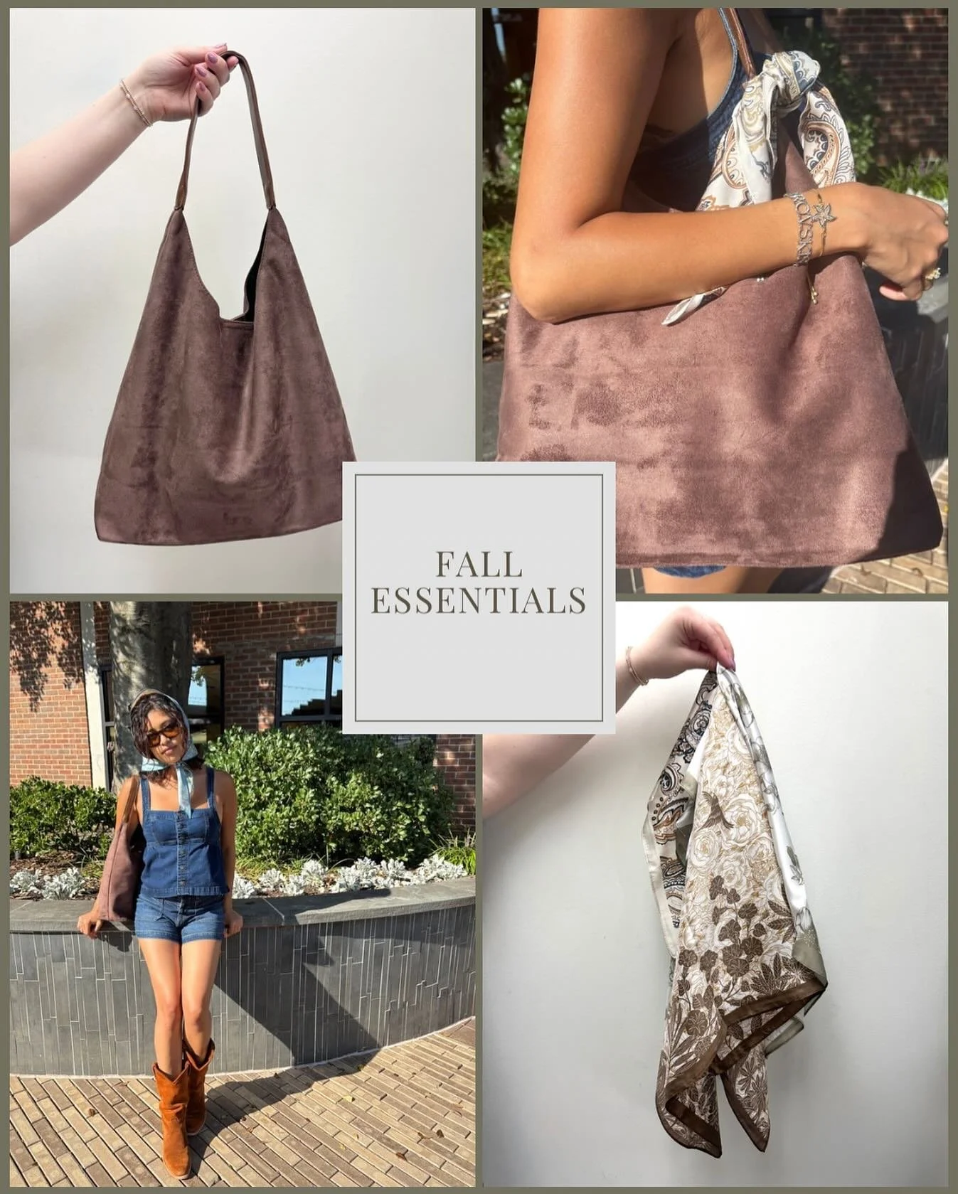 Just in! Our new suede bag + silk scarves are here to elevate your fall looks. Wear the scarf on your bag, in your hair, or even as a chic belt, the styling options are endless! 🍂
.
.
.

#fall #fashion #fallfashion #shoplocal #shopsmallbusinesses #b