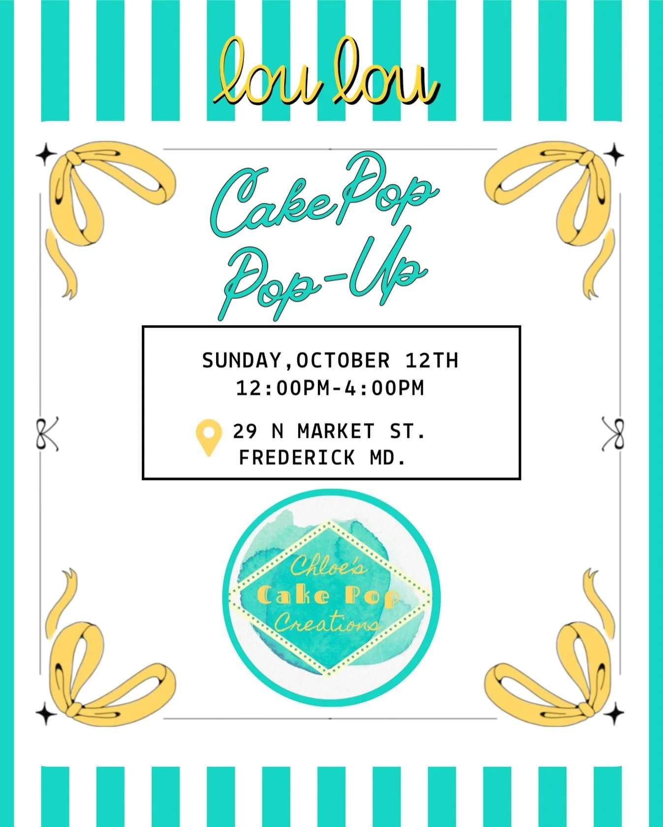Sweet treats + shopping? Yes please! 🍰✨ Stop by Lou Lou in Frederick this Sunday for a cake pop and some fun! 💕 @loulou_frederick @chloescakepopcreations @fred