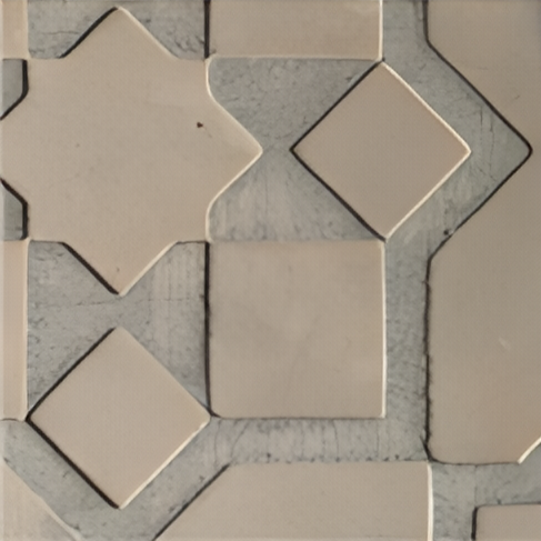 Close-up of beige and light gray ceramic tile
