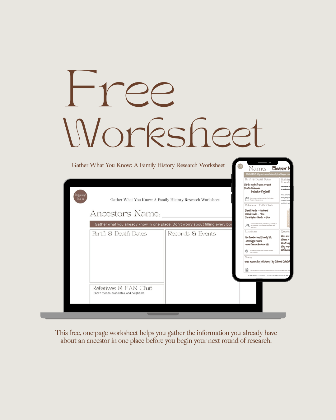 Gather What You Know: A Family History Research Worksheet