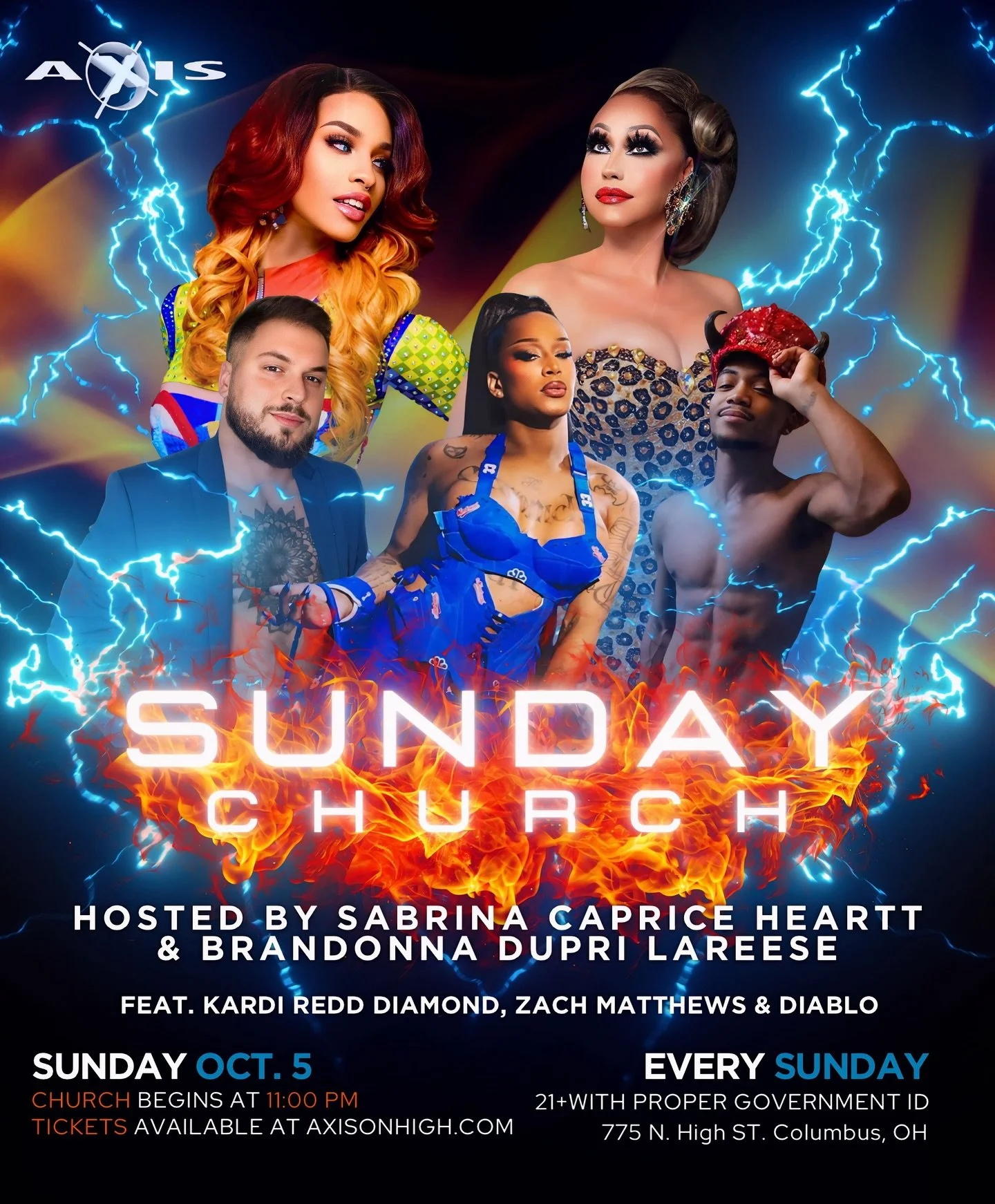 ❤️&zwj;🔥 The holy trinity of fierce, fine, and fabulous ❤️&zwj;🔥

Your Sunday night service is BACK&mdash;hosted by Sabrina Caprice Heartt &amp; Brandonna Dupri Lareese with a heavenly lineup featuring Kardi Redd Diamond, Zach Matthews and Diablo!
