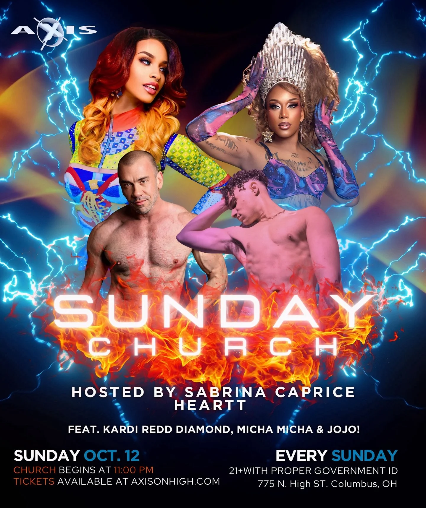 🔥Sunday Church🔥

Sunday nights keep getting hotter and hotter ❤️&zwj;🔥 Join us tonight as Sabrina Caprice Heartt hosts a fantastic cast featuring Kardi Redd Diamond, Jojo and Micah!

🚨 Showtime @ 11 PM