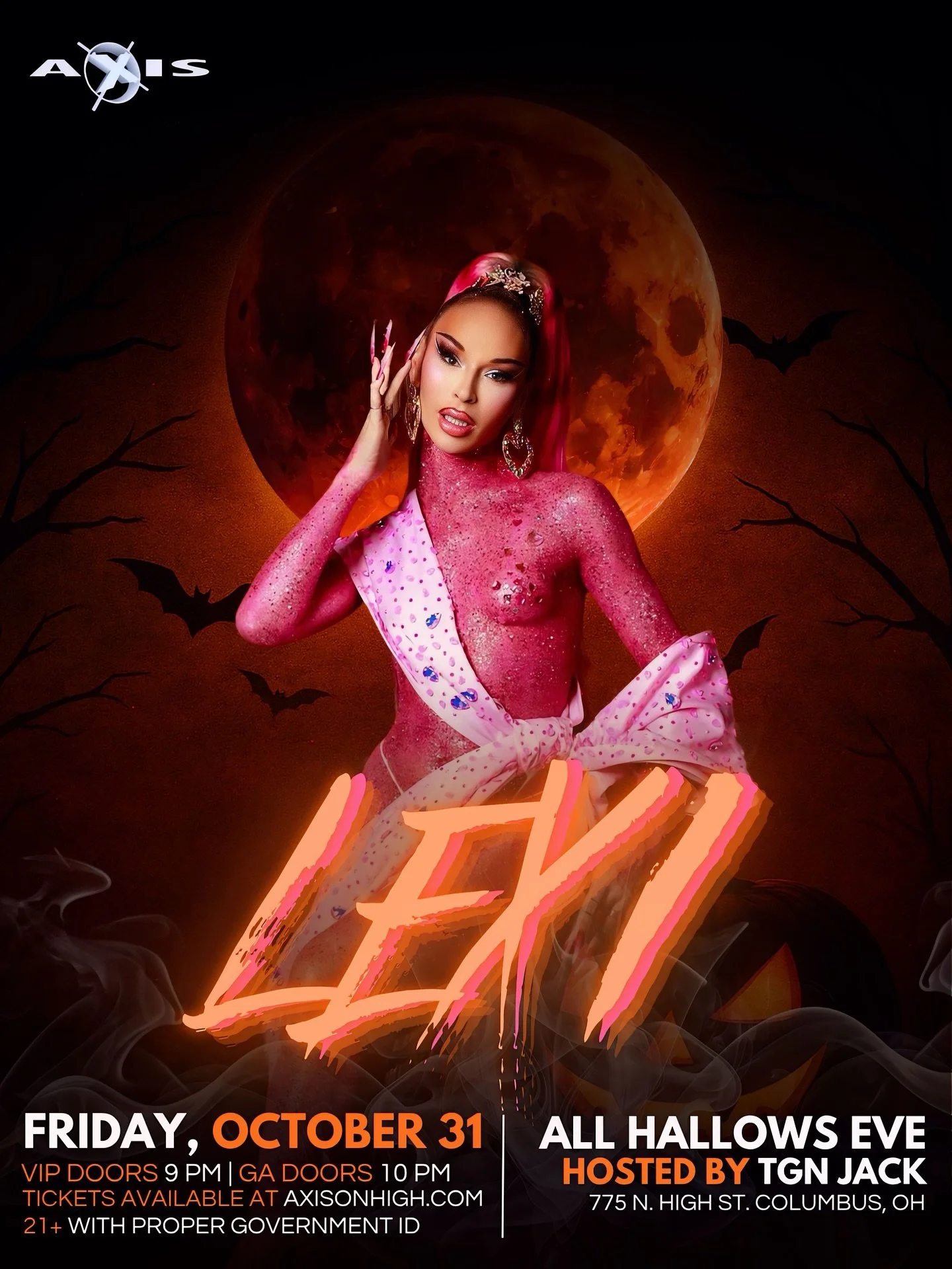TOMORROW NIGHT at AXIS — it’s Halloween weekend and we’re going all out! π¦
Two massive parties, back-to-back drag excellence, and a $500 costume contest that’ll have everyone turning looks and snatching trophies π π
Catch L