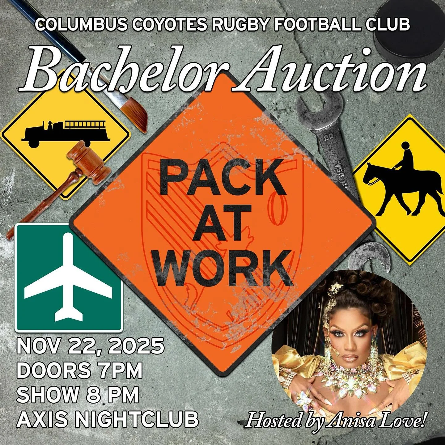 Tickets for the Coyote&rsquo;s annual bachelor auction &ldquo;Pack at Work&rdquo; are an available NOW on the Axis website! Come and tip your favorite boys as Ms. Anisa Love hosts the boys as they werk it out on the Axis stage! 
You don&rsquo;t want 